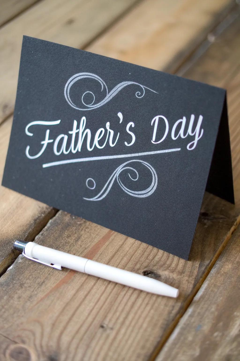 Celebrate Dad with a timeless writing surface-inspired card, handcrafted with affection.