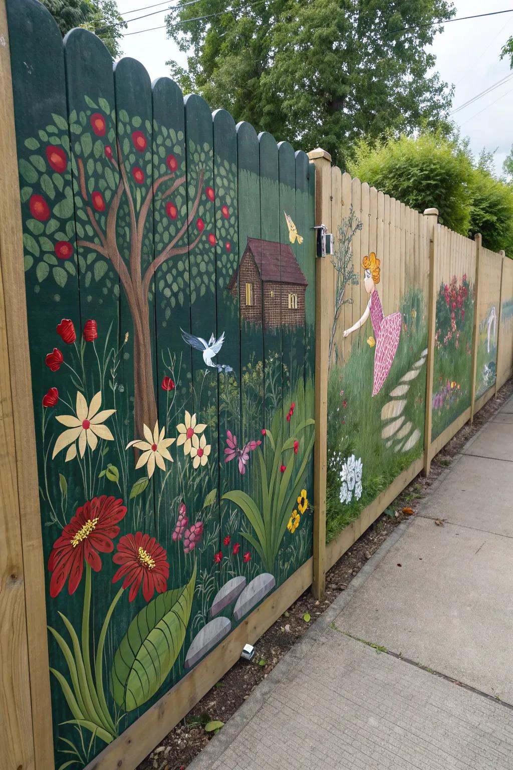 Revitalize your backyard into an imaginative wonderland with a beautifully crafted wall art.