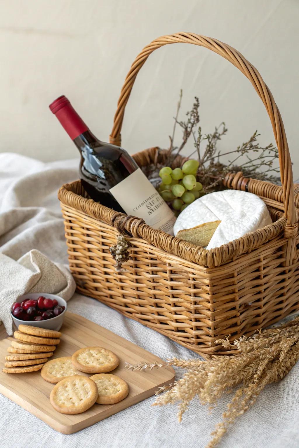Elevate your gift-giving by using a hint of style: the best wine and dine basket.