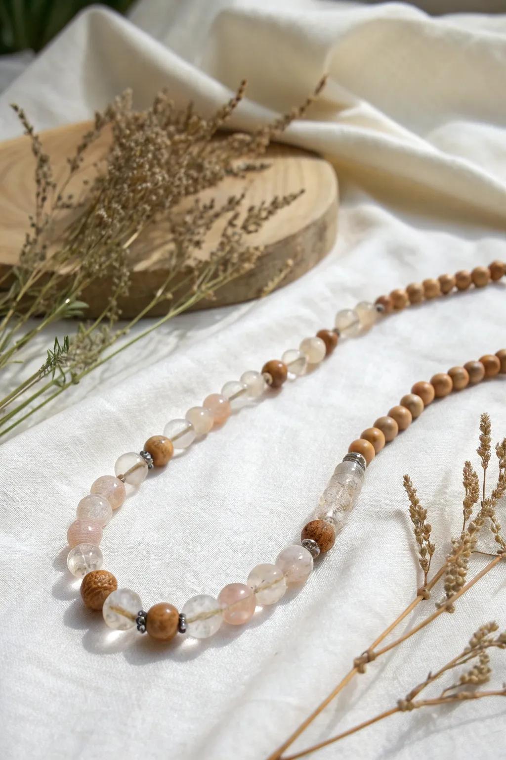 Embrace the wanderer inside you featuring this bohemian-style glass beaded necklace.