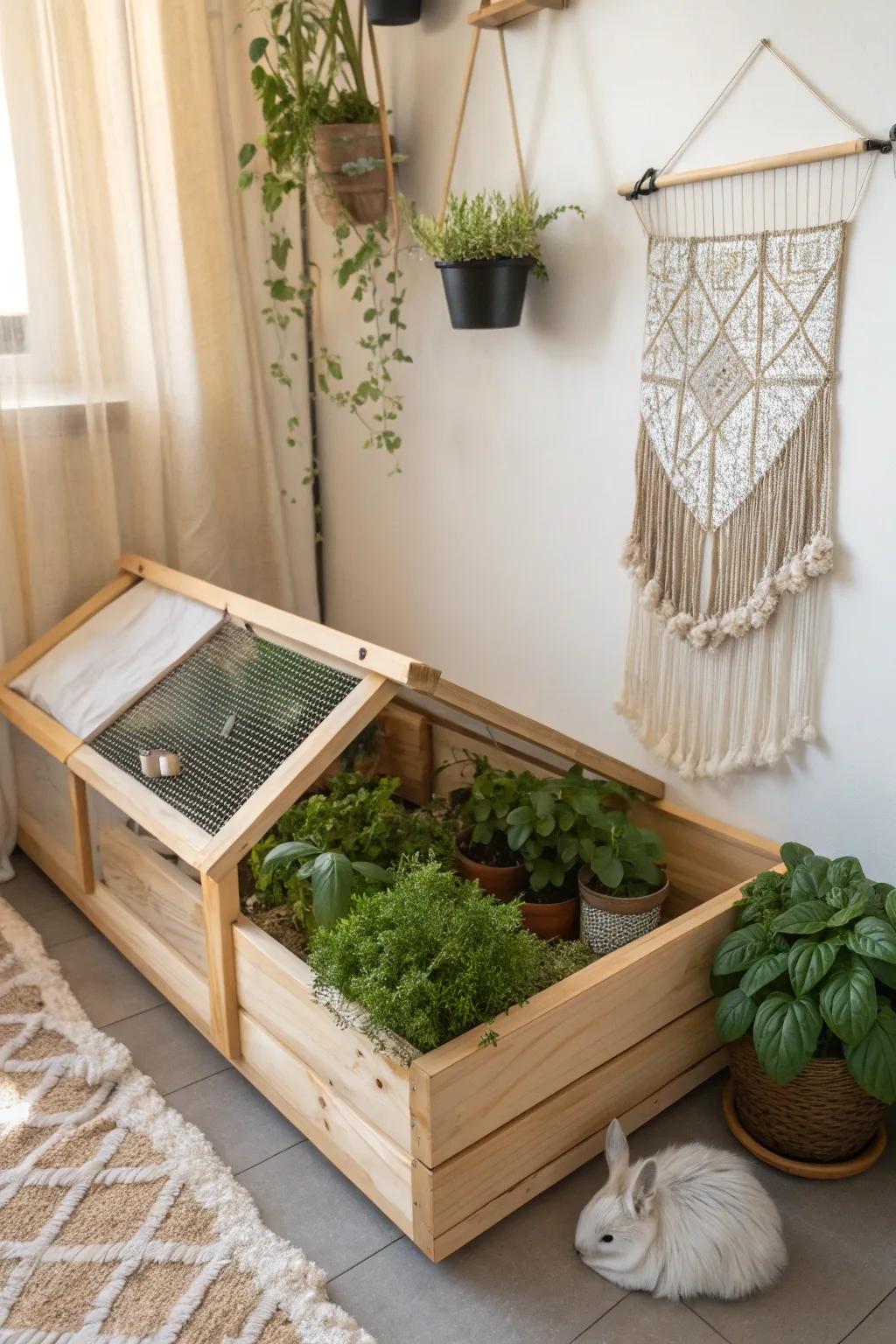 Transform your guinea pig's habitat with a charming herb plot—where simplicity meets natural beauty!