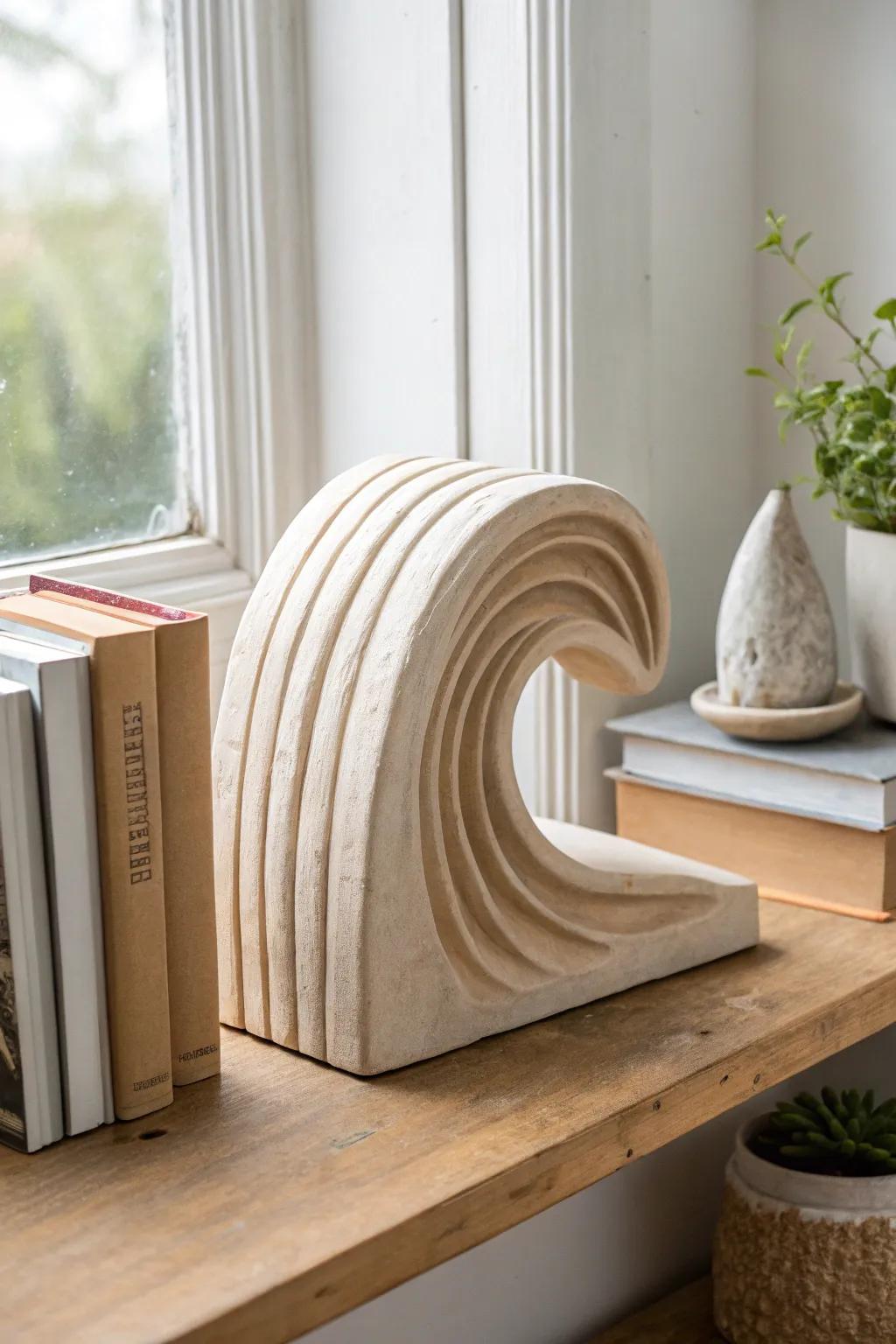Elevate your bookshelf through the artistry of sculpted bookends, wherein unpretentiousness converges with the splendor of nature.