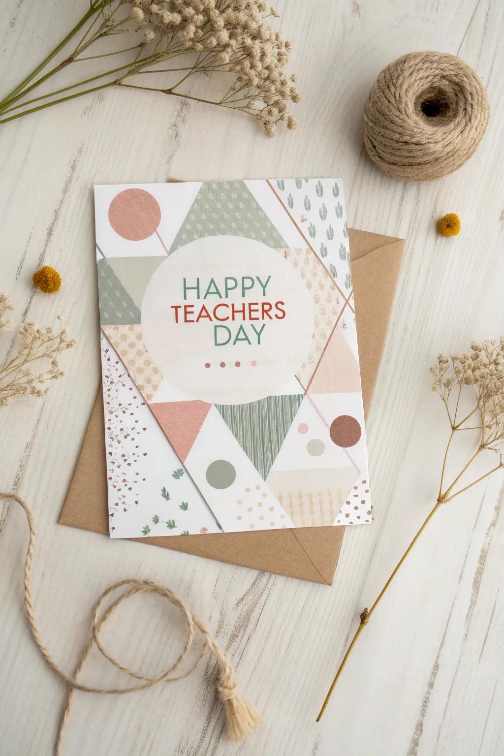 Mark Teachers Day with a hint of symmetrical elegance and minimalist allure.