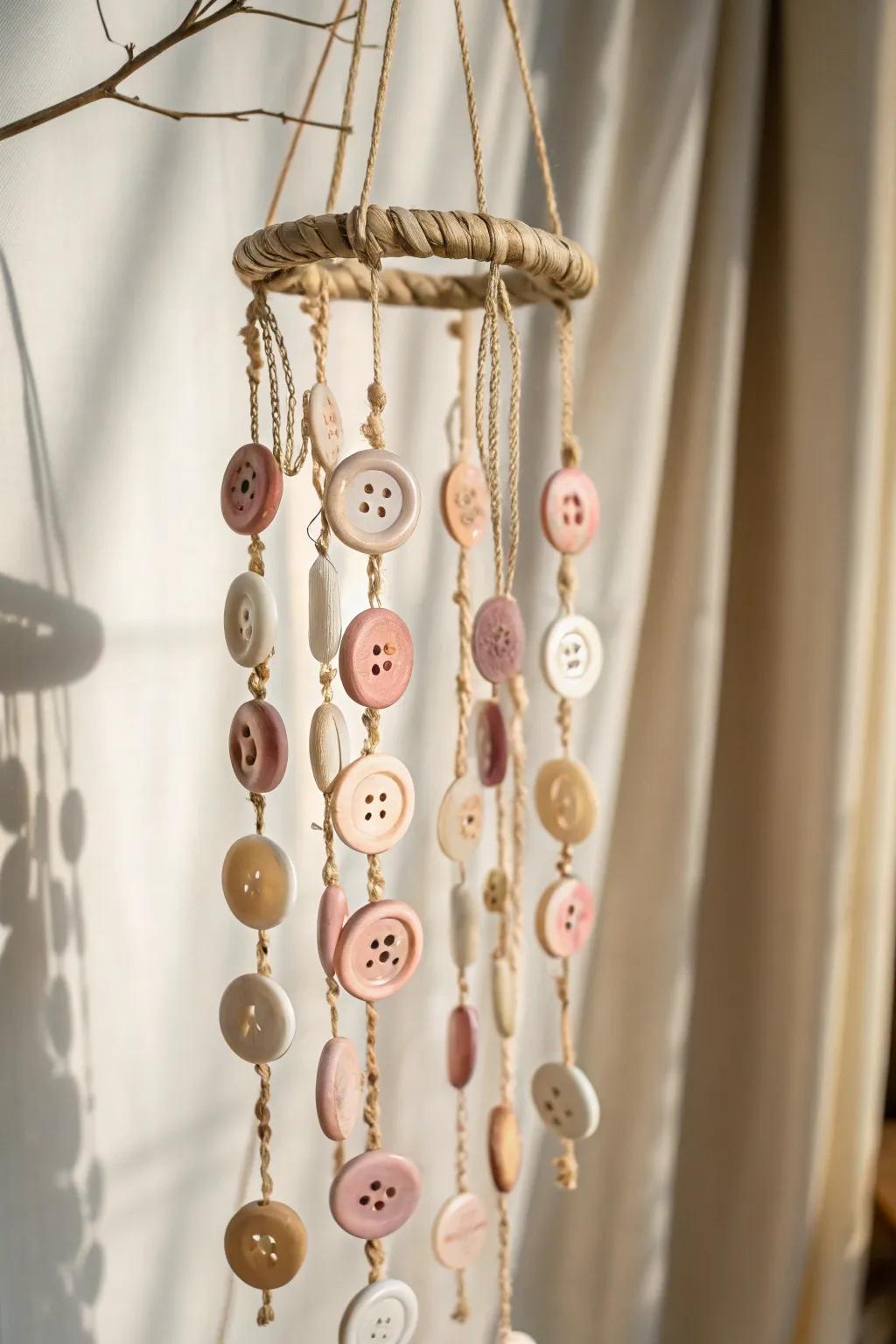 Transform sentimentality into melody with a charming fastener wind chime.