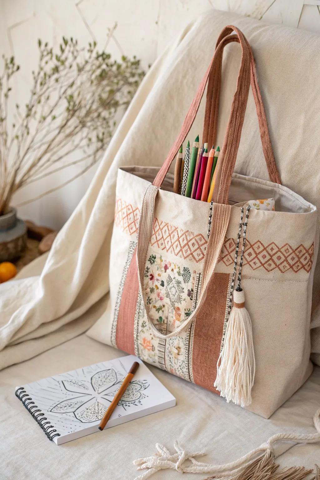 Elevate your child's inventiveness with a personalized art tote that marries flair and functionality.