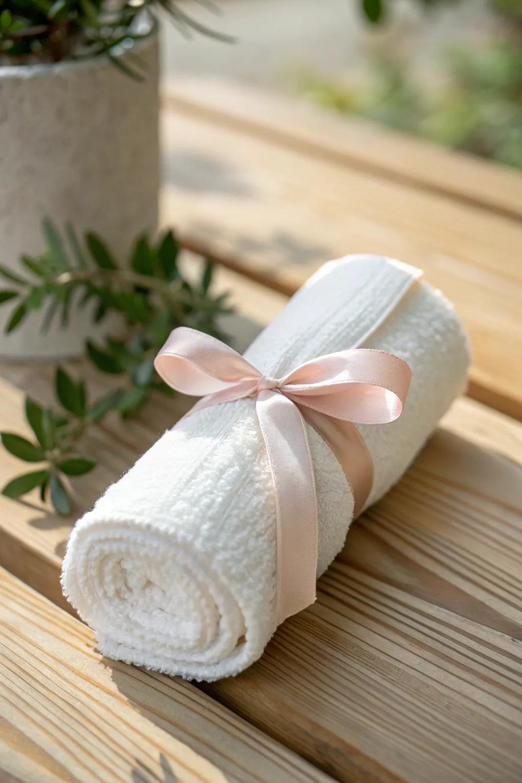 Enhance your guest experience through elegantly satin-adorned face cloths.