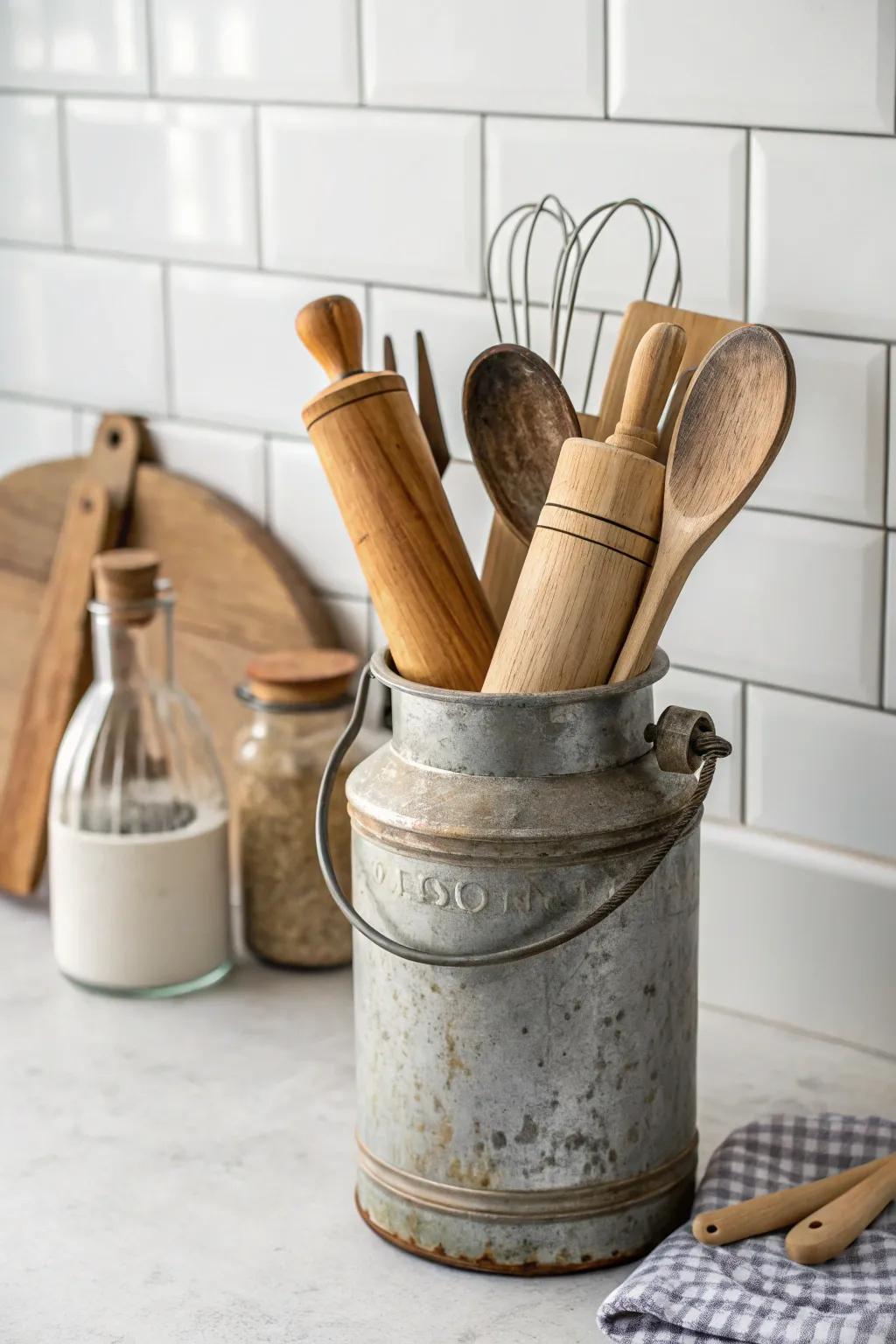 Transform country charm into practical elegance with this enchanting kitchen storage idea.