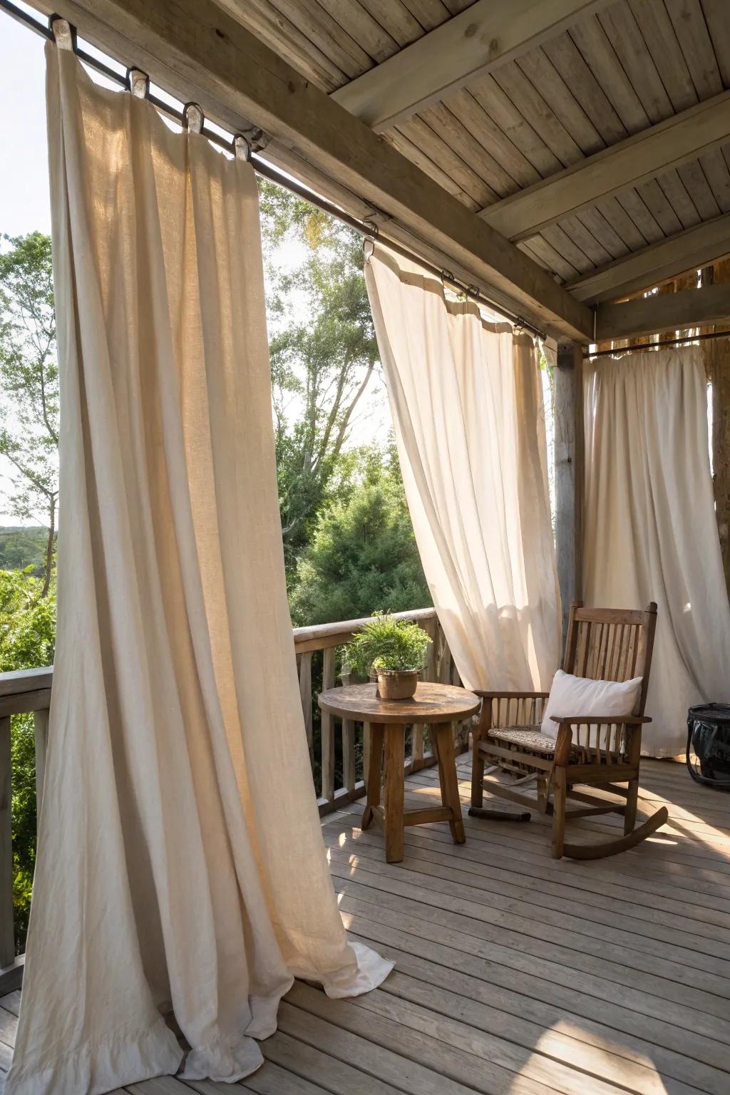 Turn your deck into a private retreat with elegant drop cloth drapes—affordable style meets handcrafting.