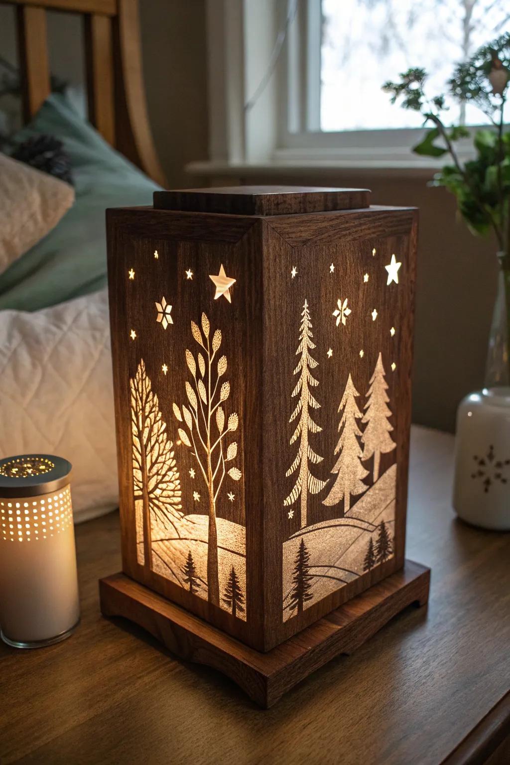 Illuminate your nights with the allure of a handcrafted timber bedside luminary, where artistry converges with tranquility.