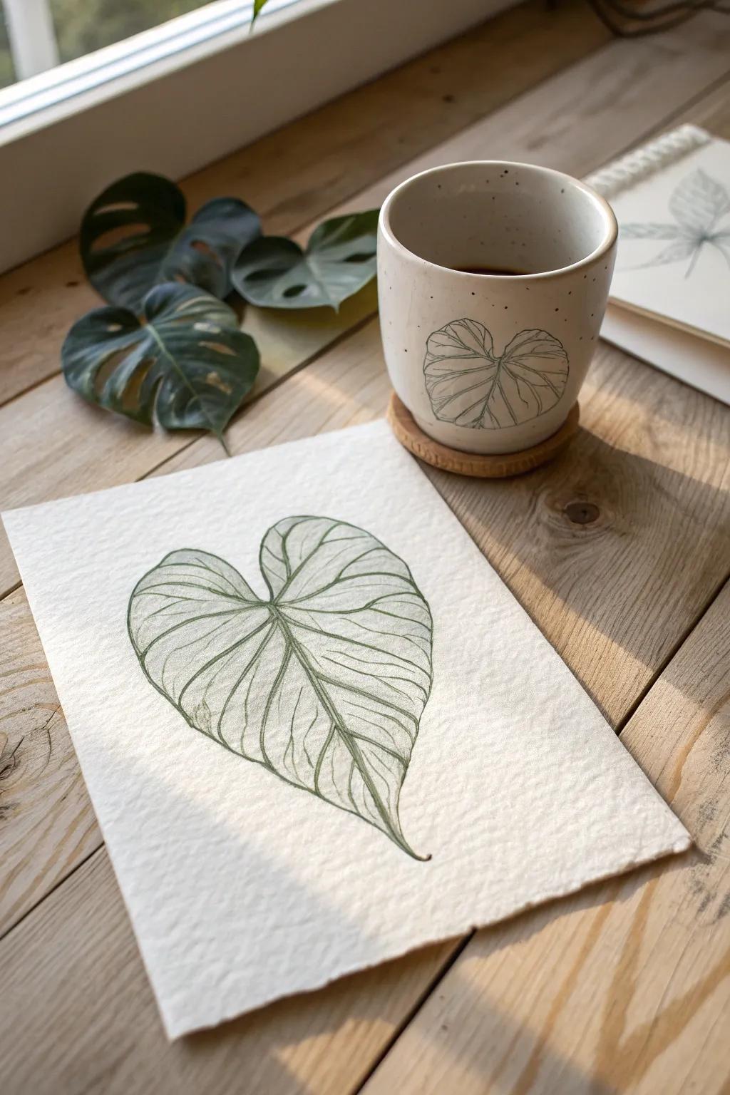 Capture the essence of love and warmth with this loveleaf wonder design - perfect for your cozy home décor.