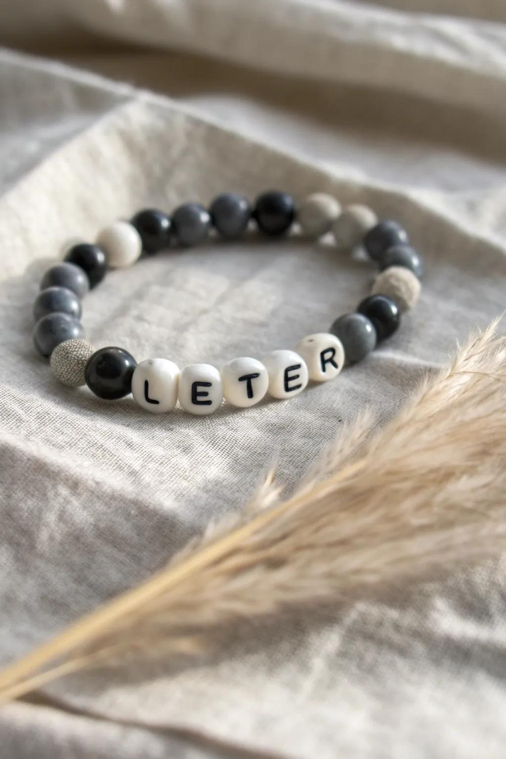 Embrace timeless elegance with a single-tone letter bracelet that speaks volumes in simplicity.