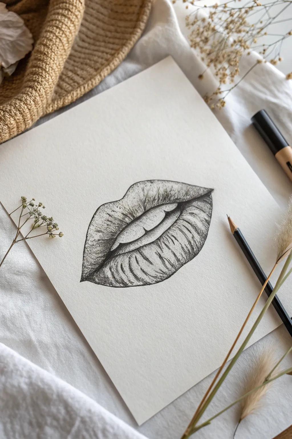Embrace the grace of monochromatic art – where simplicity encounters drama in each stroke.