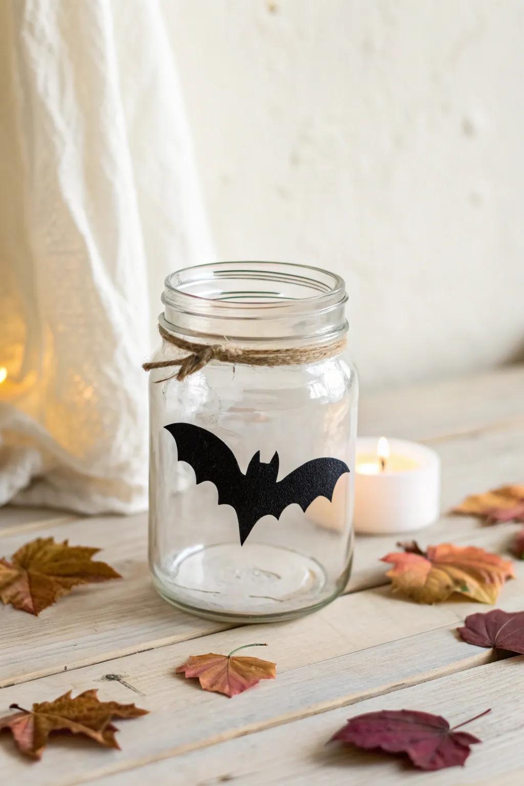 Raise your Halloween embellishment through a nuance of minimalist elegance. 🌿🕯️ #MasonJarMagic #SpookySilhouettes