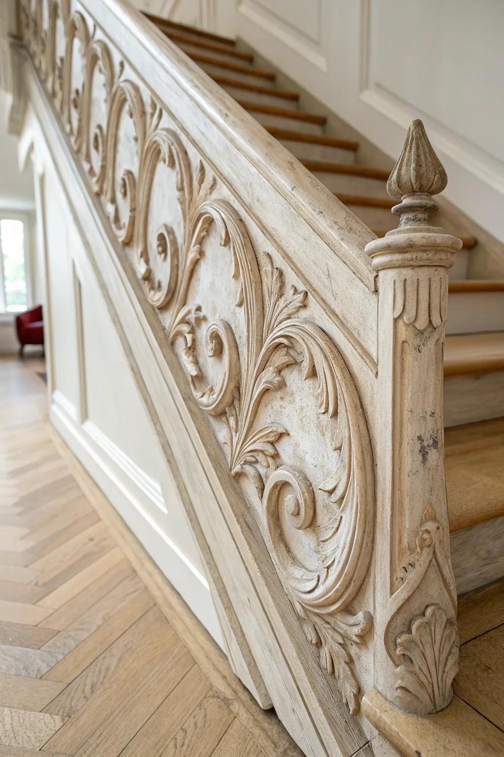 Transform your steps into a classic masterpiece with detailed antique-style edging.