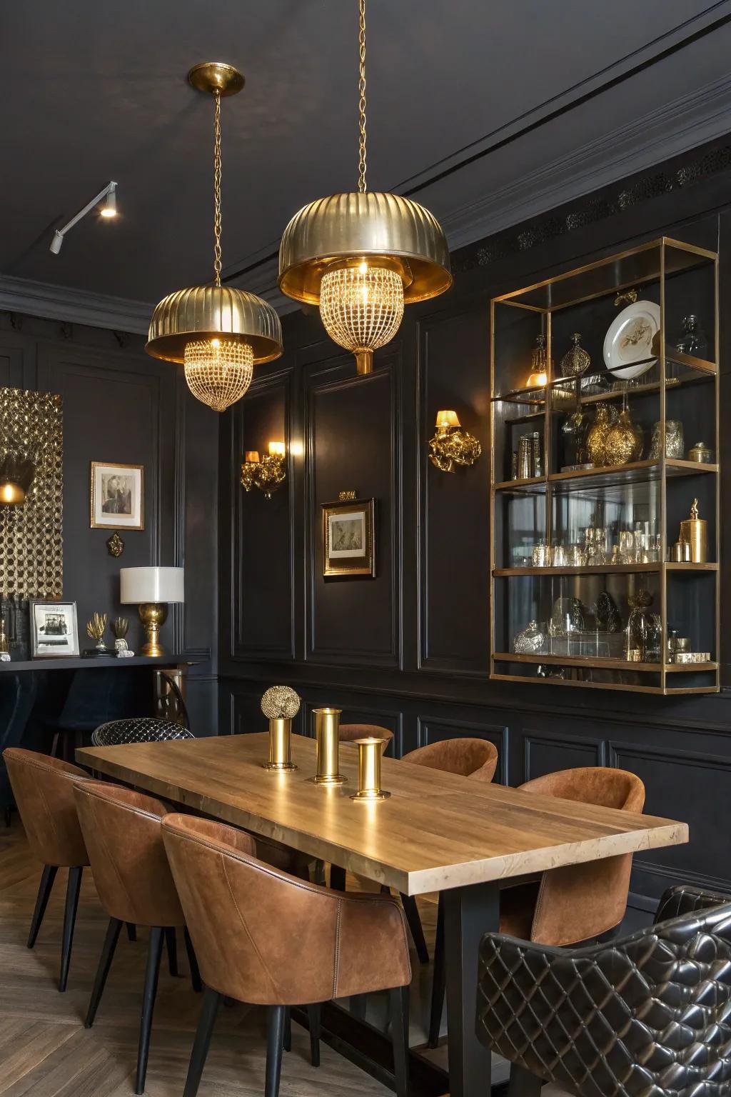 Metallic touches offer a lavish sensation.