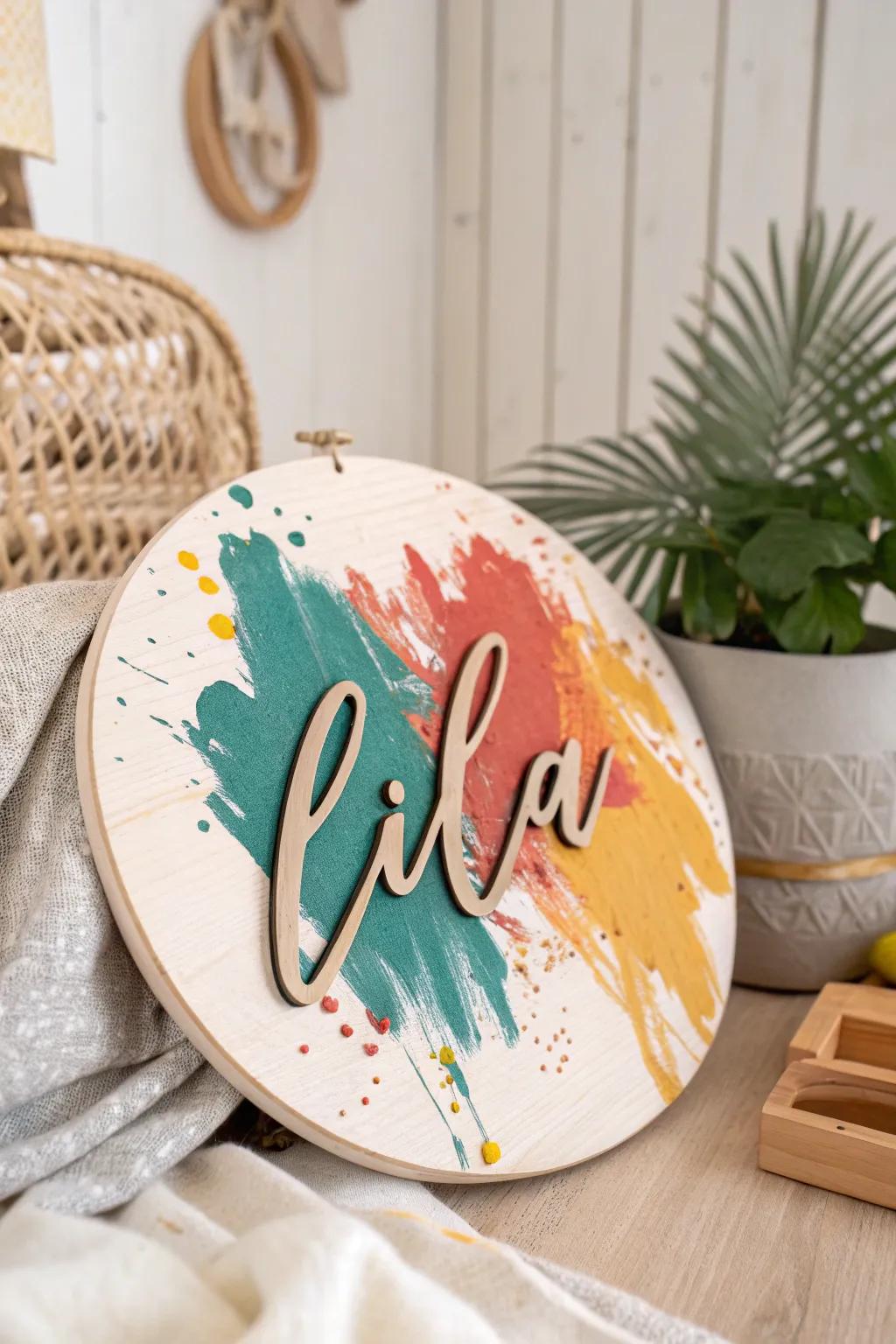 Craft your identity with a surge of hue and ingenuity. 💫 #AbstractNameArt #ScandiBoho