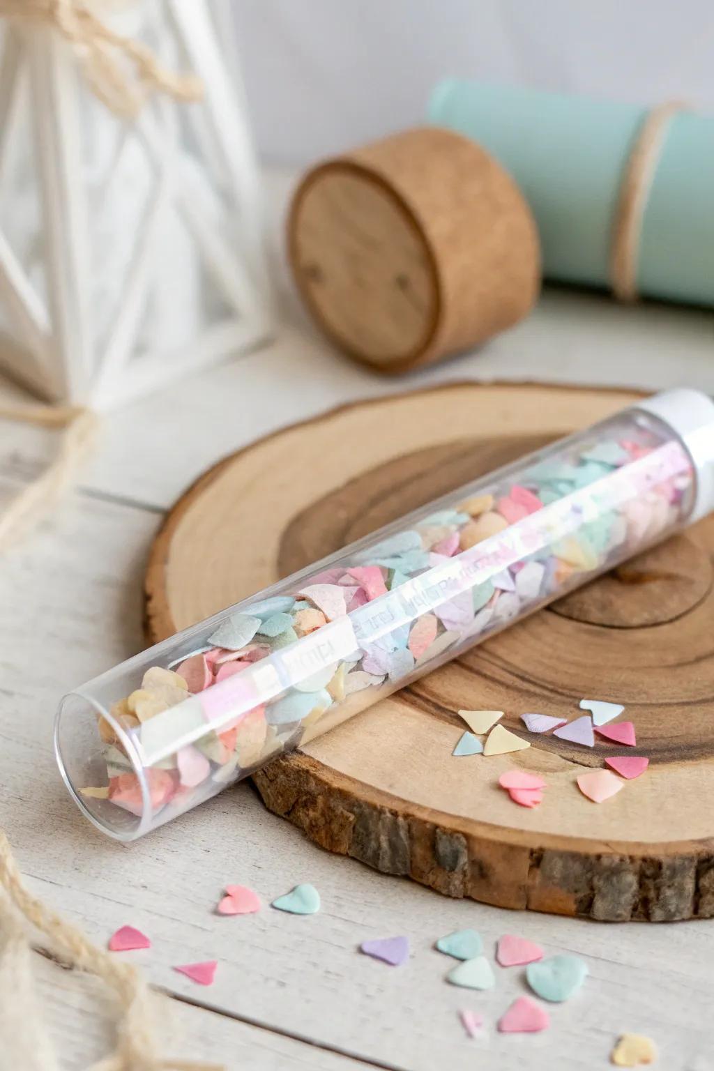Craft joy for little hands: Create your own colorful confetti sticks for a magical New Year!