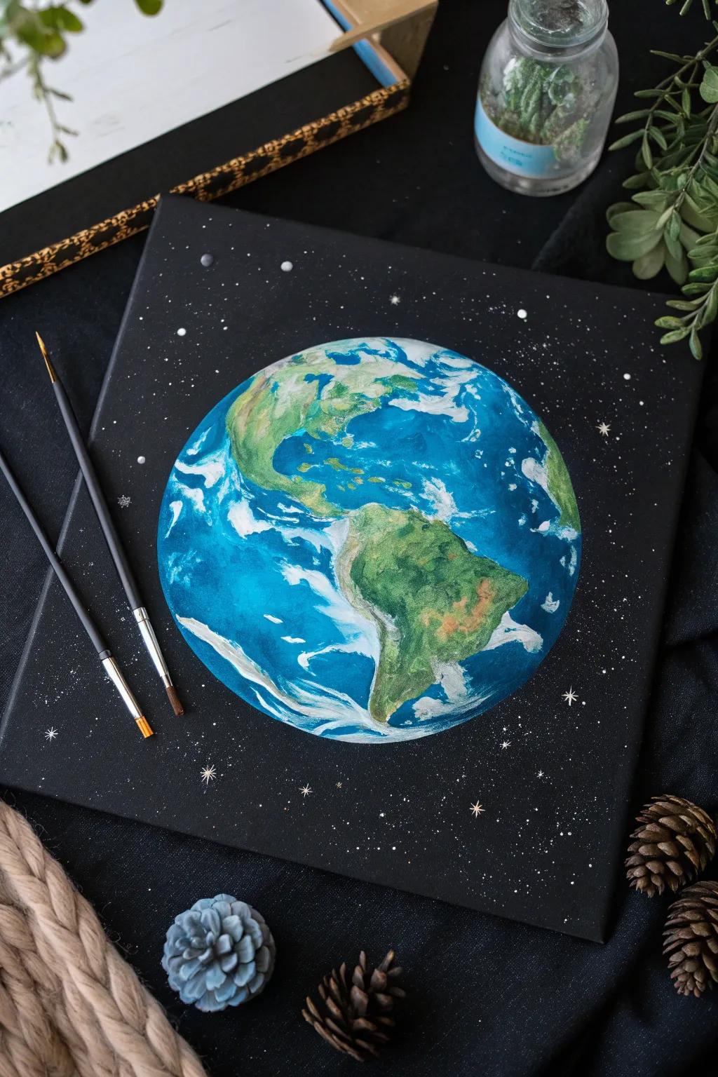Seizing Earth's Elegance: A Minimalist View from Space