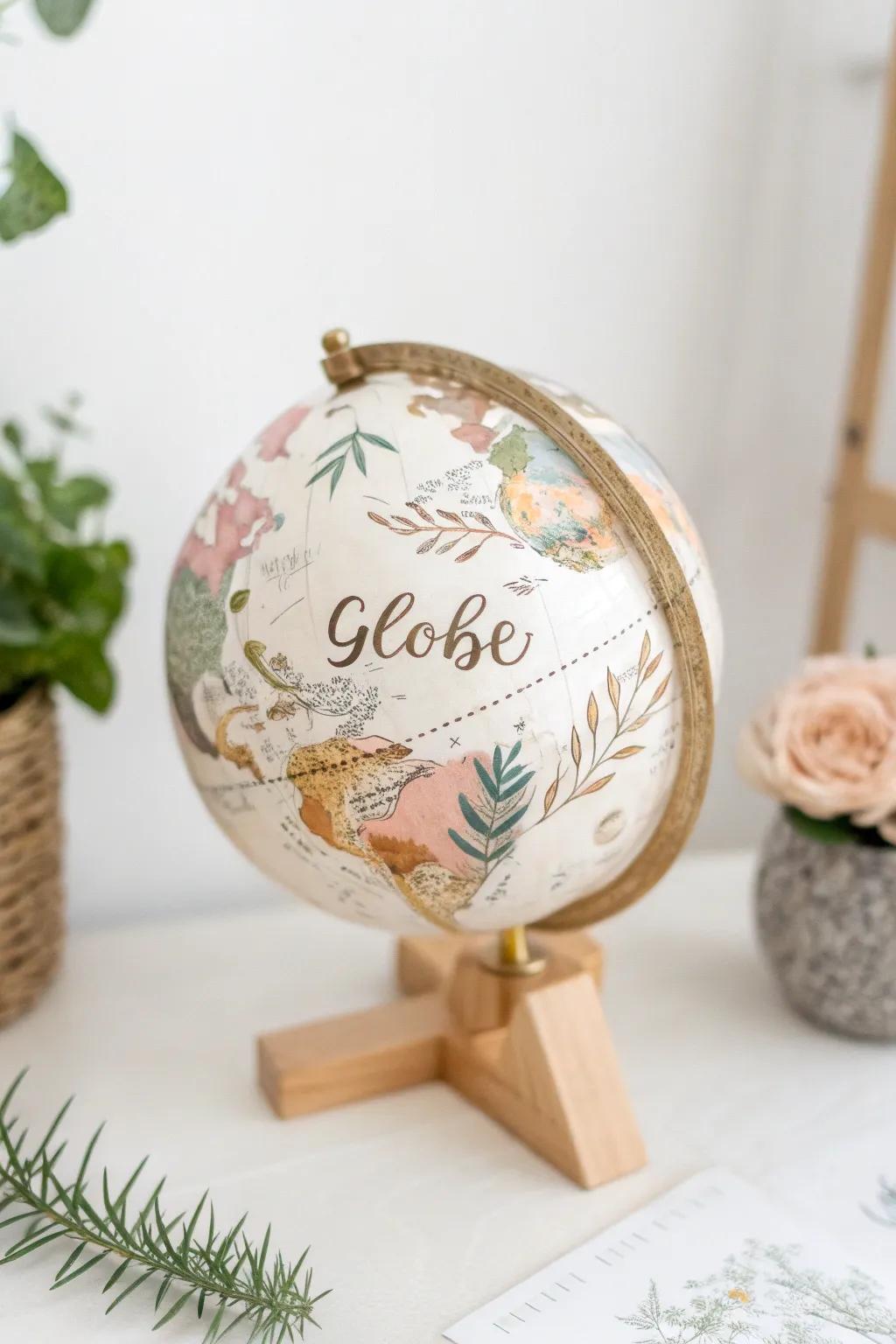 Transform journeys into art with a personalized painted globe, perfect for cherishing life's adventures.