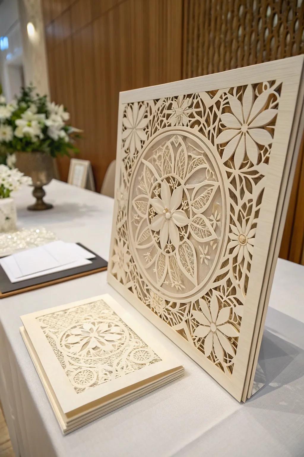 Unfold the beauty of intricate paper cutwork: where paper meets precision and artistry.