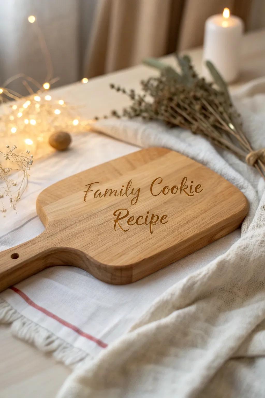 Preserve cherished memories with a personalized touch—inscribe your favorite family recipe onto a slicing block and bring warmth to your kitchen.