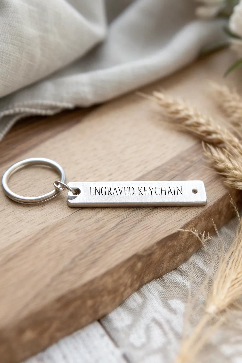 A timeless token: Inscribed key fobs that narrate your unique story.