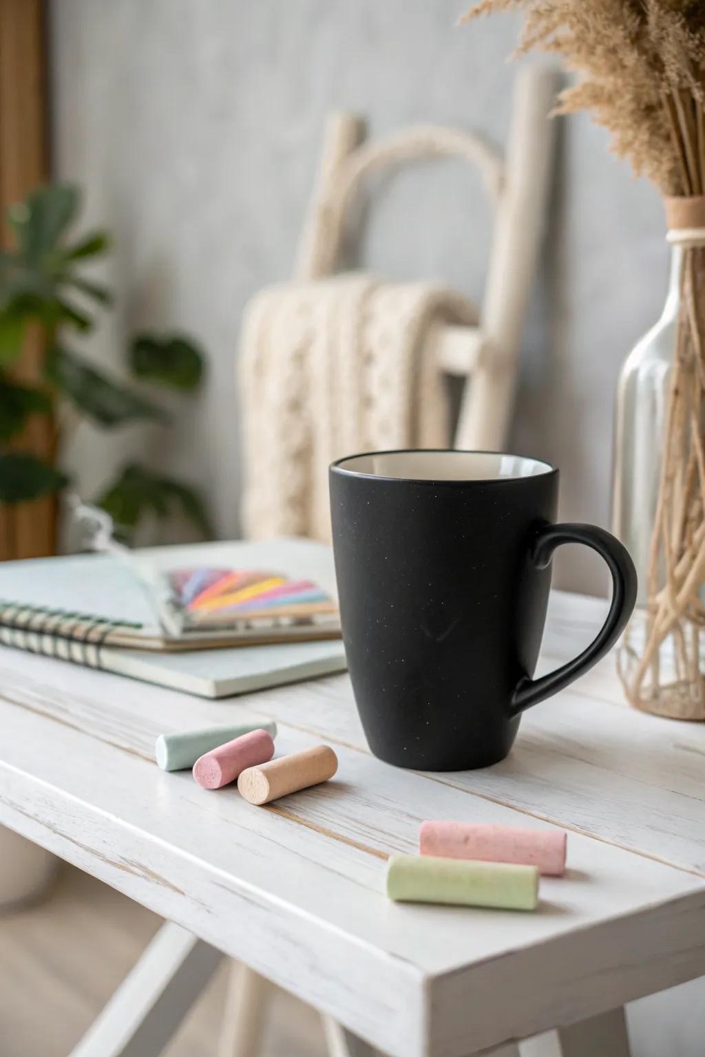 Unleash your creativity with a customizable chalkboard mug—perfect for daily inspiration and personal touches!