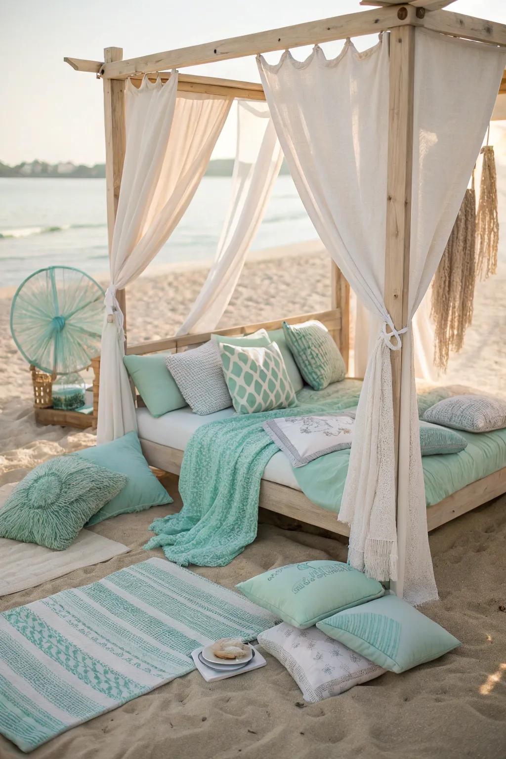 Embrace the essence of a beachside ambiance within the embrace of your dwelling, by means of a tranquil pillow fort getaway.