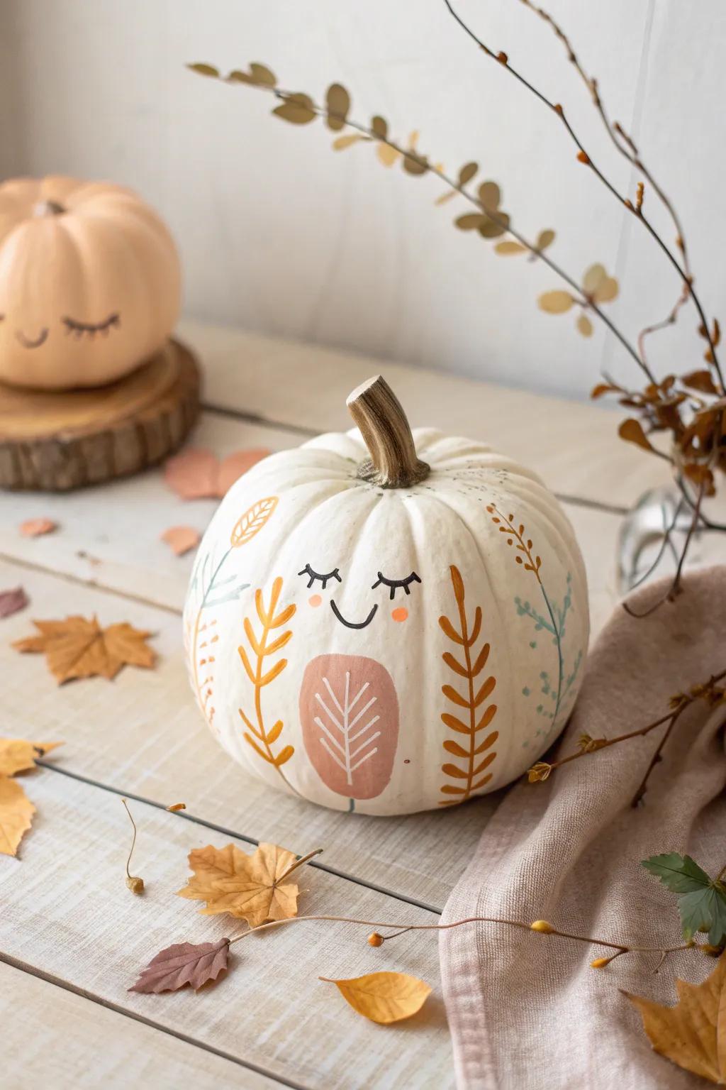 Transform your pumpkin into a charming family member for a heartwarming centerpiece.