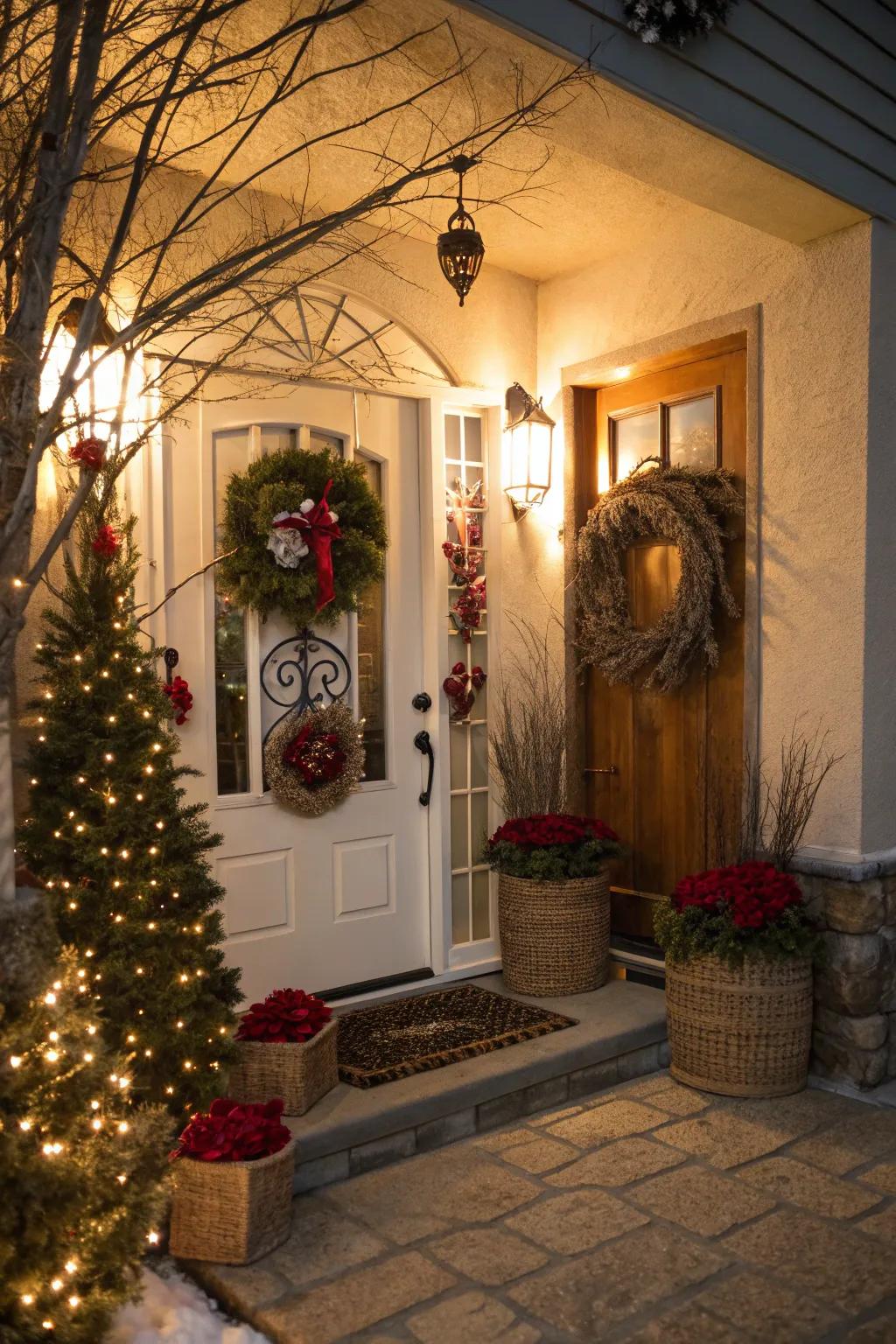 Periodic ornamentation sustains an entryway's renewed, embracing essence all year.