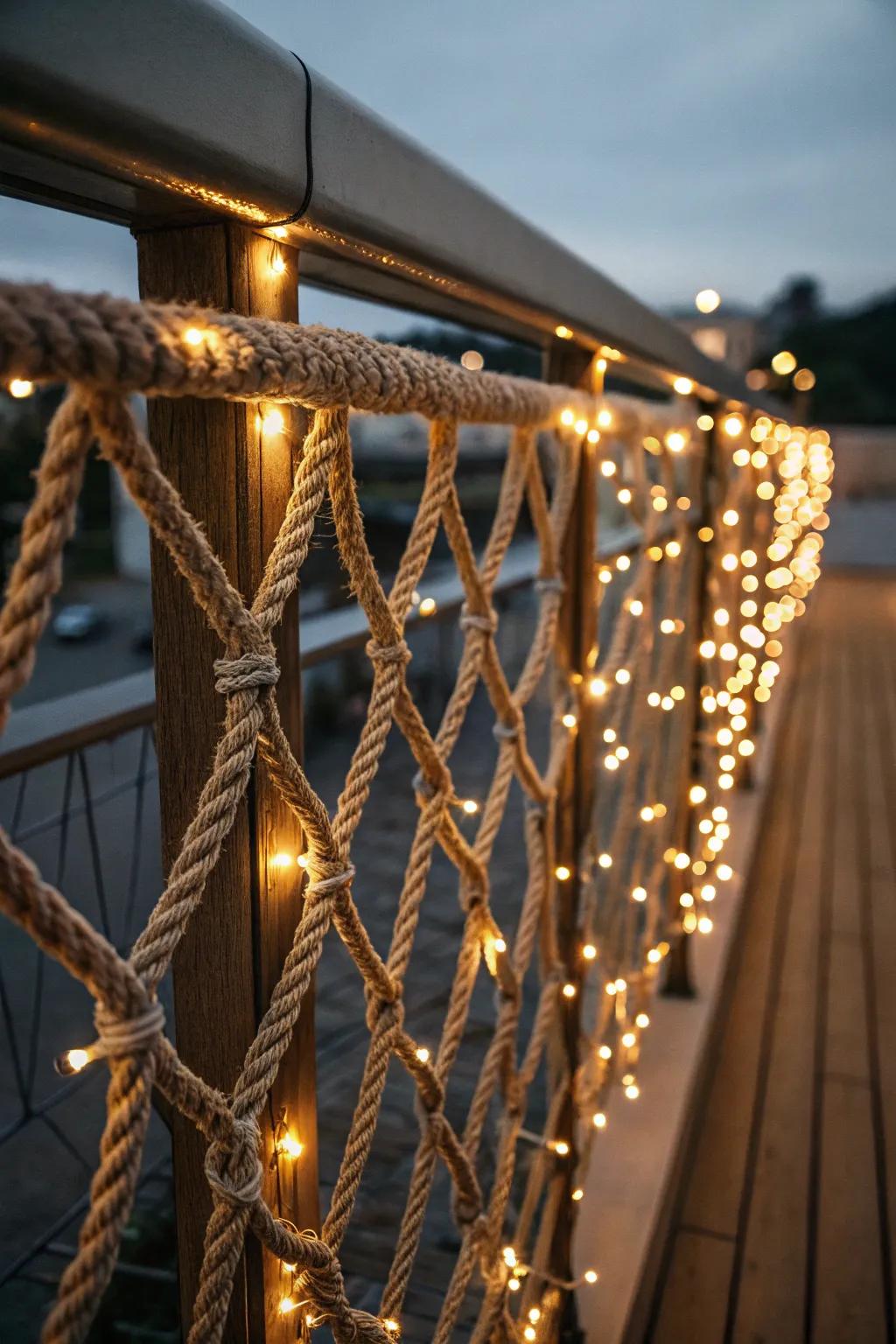 Enchant your guests with the warm radiance of artisan rope handrails.