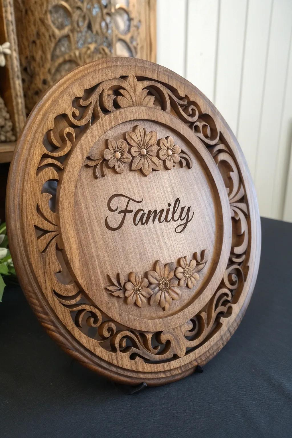 Celebrate cherished memories with a handcrafted family sign.