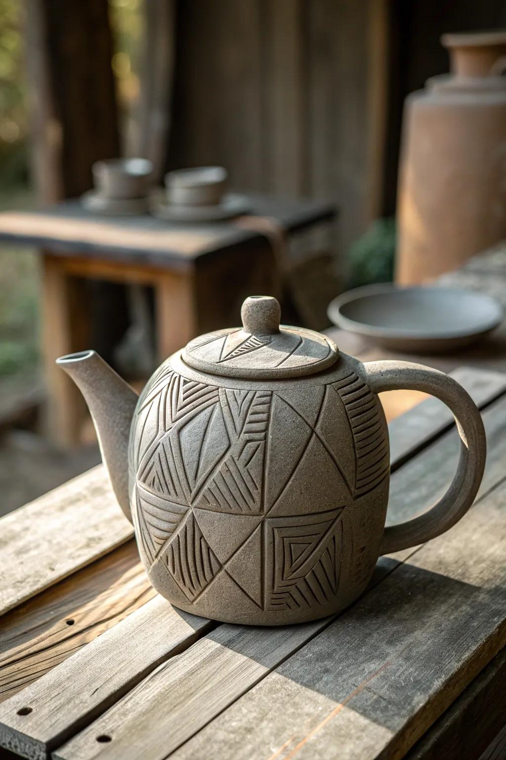 Elevate your tea time with a masterpiece of craftsmanship: a sculptural teapot that redefines elegance.