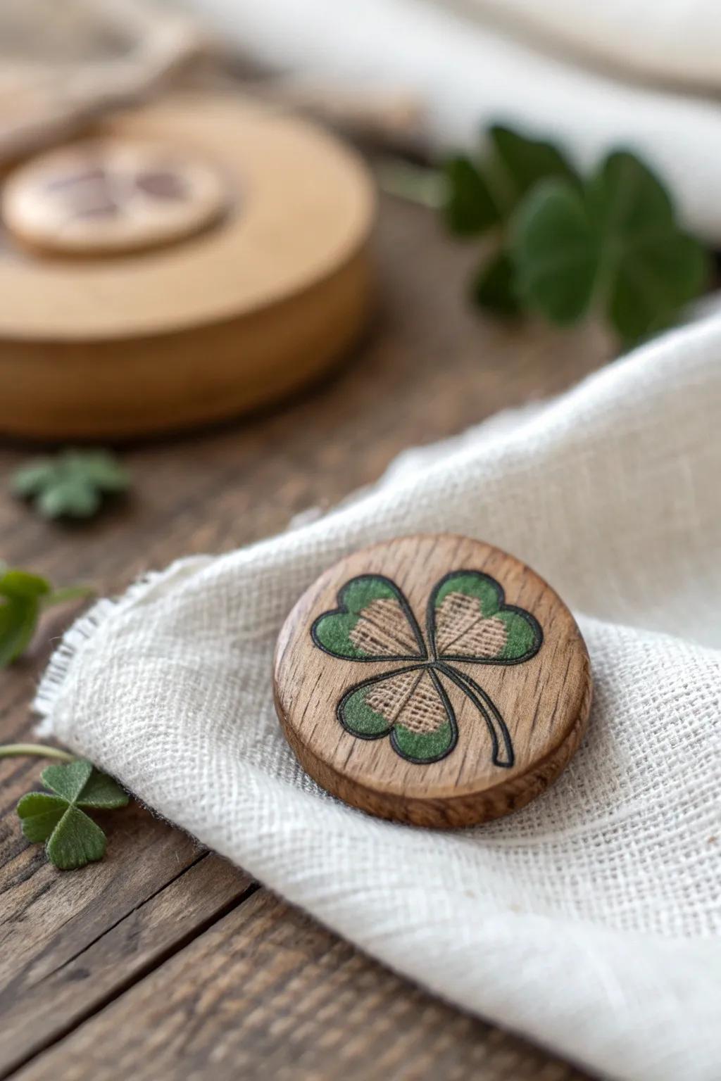 Bestow a soupçon of charm through handcrafted trefoil fastener guards this St. Patrick's Day!