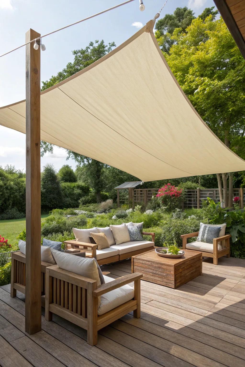 Transform your outdoor space into a refuge of ease and style through expertly deployed shadow sails.