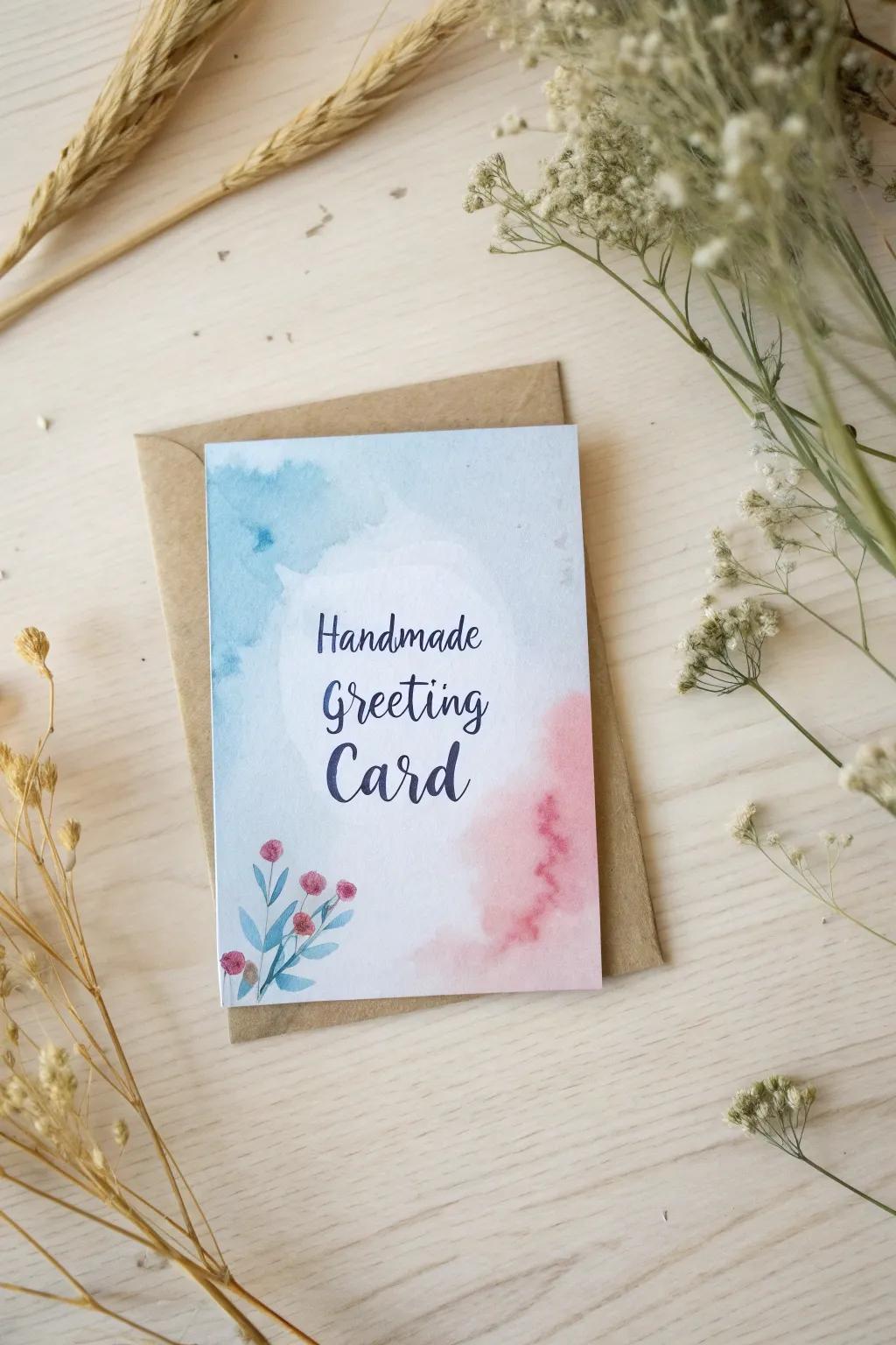 Capture serenity and inspiration with a handcrafted aquarelle wash greeting.