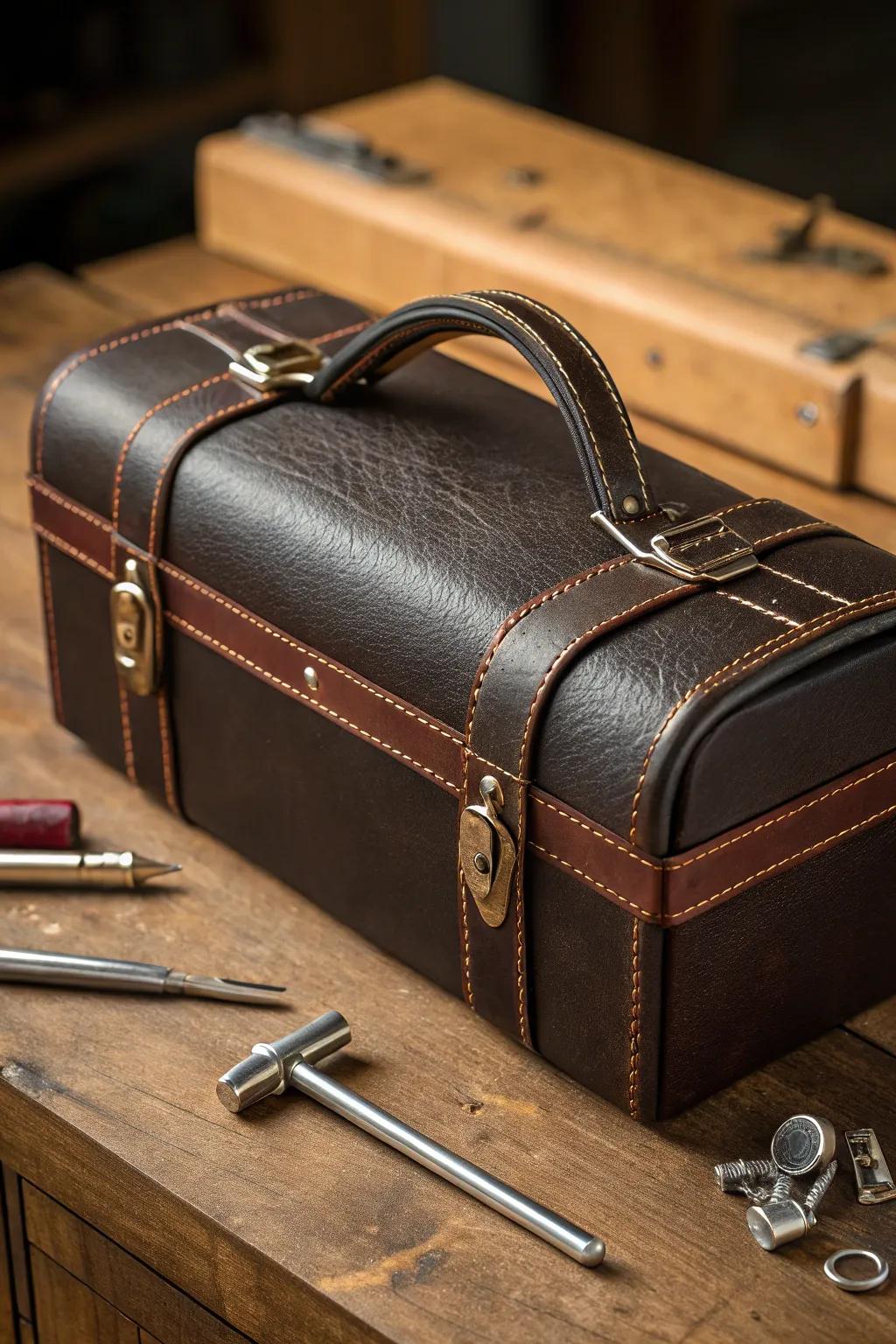 Enhance your workspace aesthetics with a touch of simulated leather luxury.