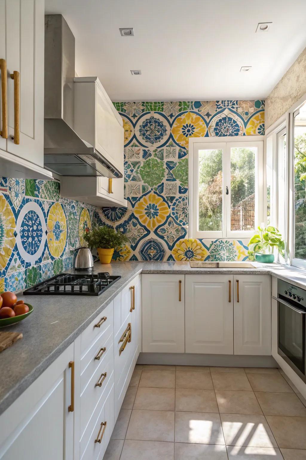 Artistic tiles transform this wall cladding into a stunning focal point.