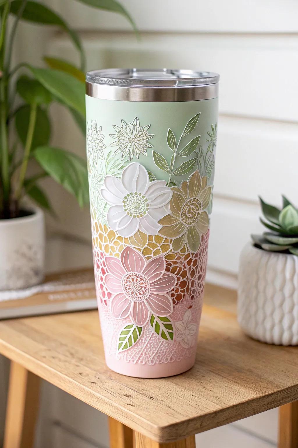 Bloom year-round with this exquisite botanical drinkware design, where minimalism merges with natural beauty.