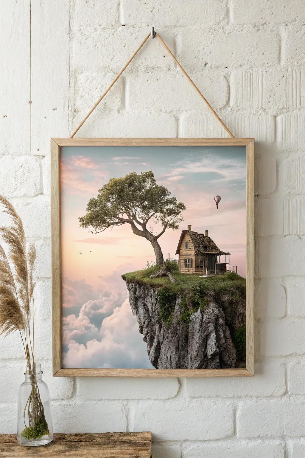 Escape into a realm of dreamy drifting islets, where imagination knows no bounds.