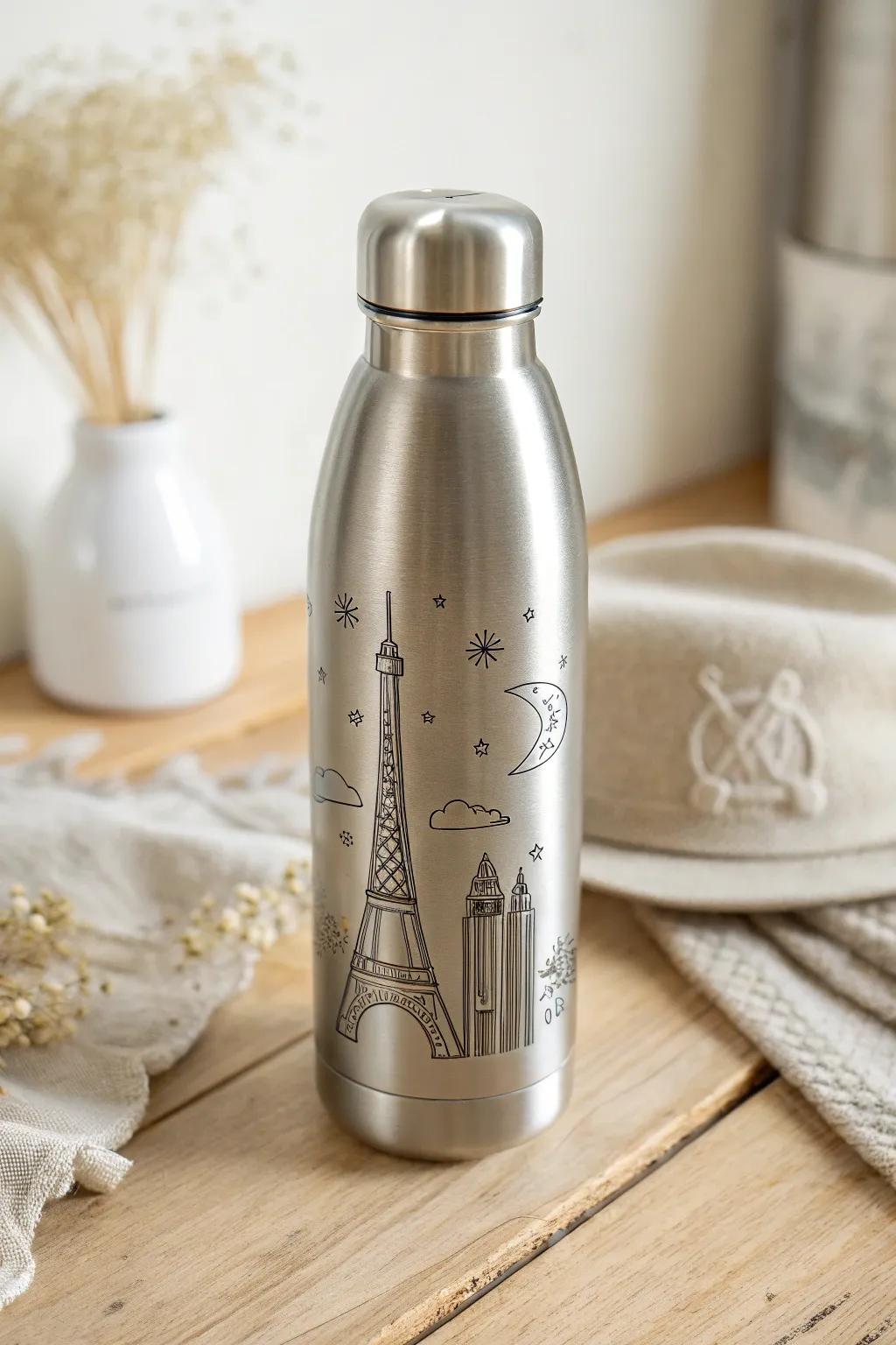 Capture your wanderlust in style with custom-engraved water bottles, perfect for every adventure.