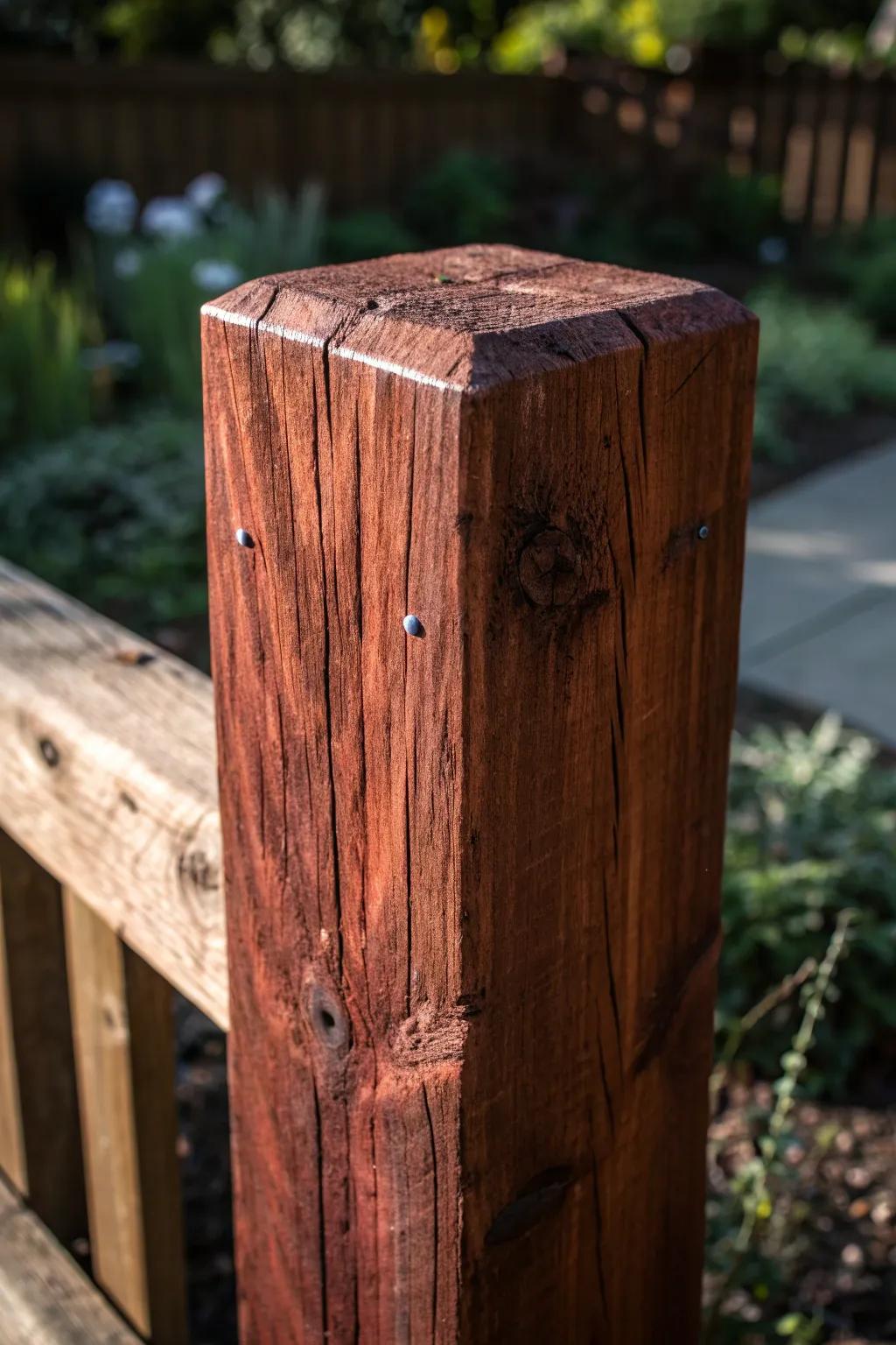 Transform aged to gold: Embrace eco-conscious artisanship through a reclaimed timber fence post.