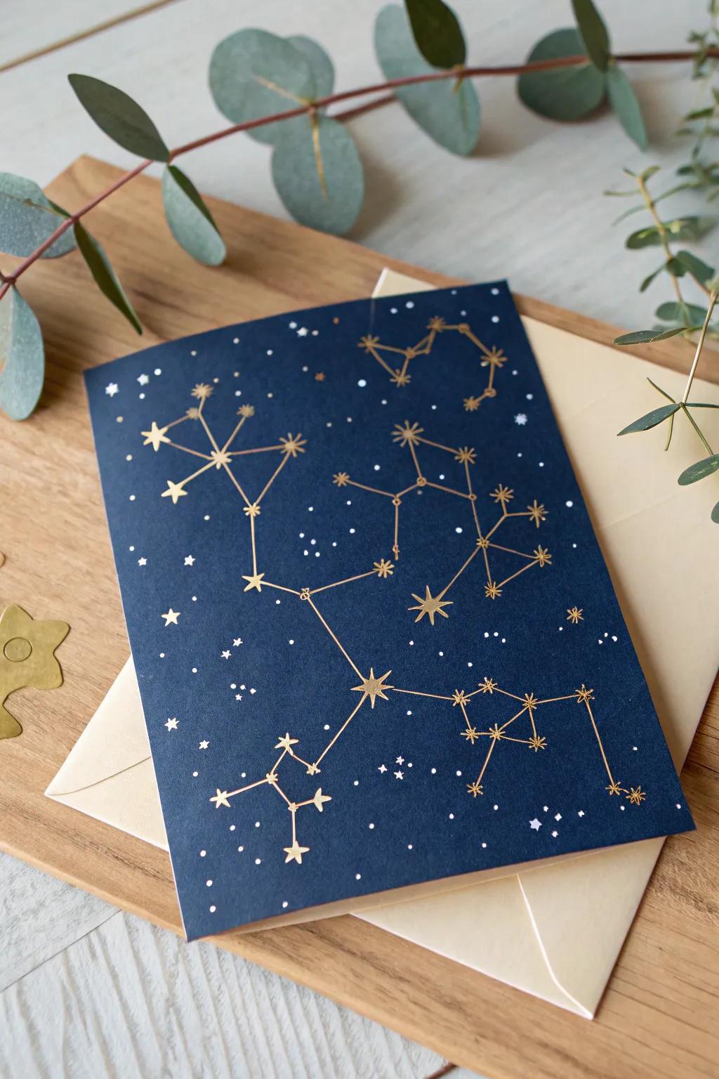 Dream big, little one. A celestial-themed card that captures the magic of infinite possibilities.