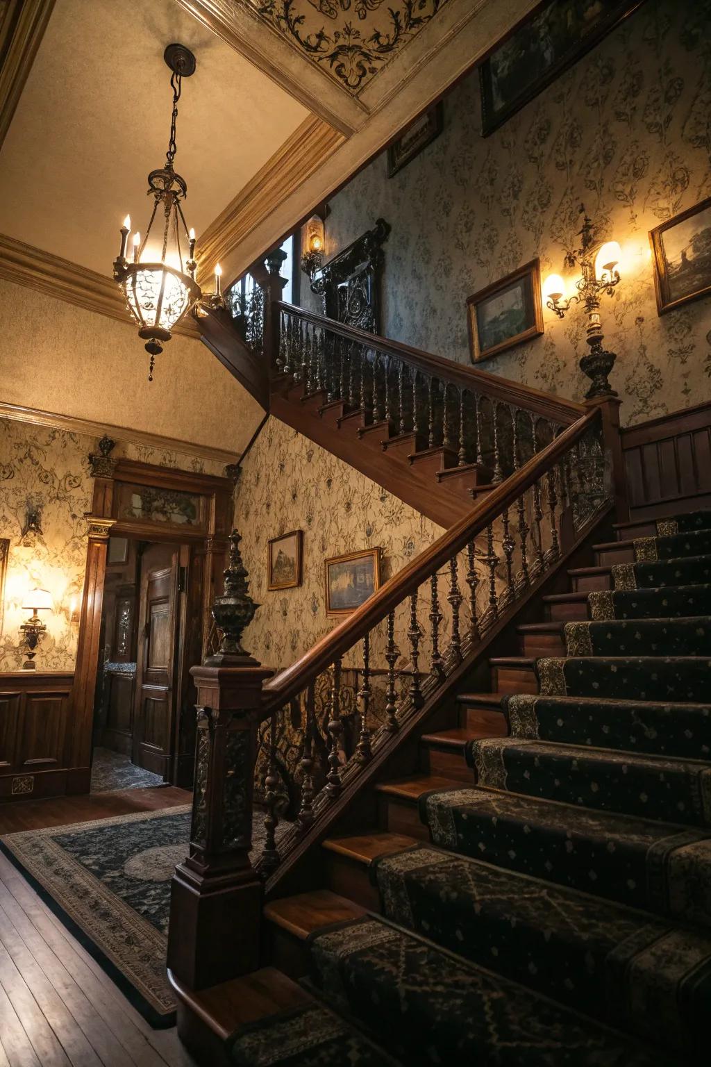 Era railings bring elegance and historic charm to basement stairways.