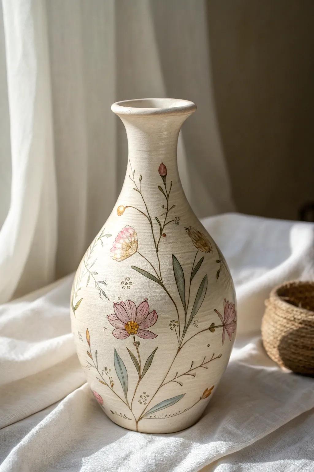 Embrace the art of minimalism with hand-painted ceramic that conveys volumes of love and skill.