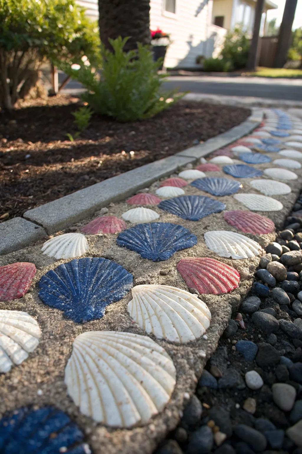 Convert your driveway into a seaside masterpiece via the unpolished allure of fragmented shells.