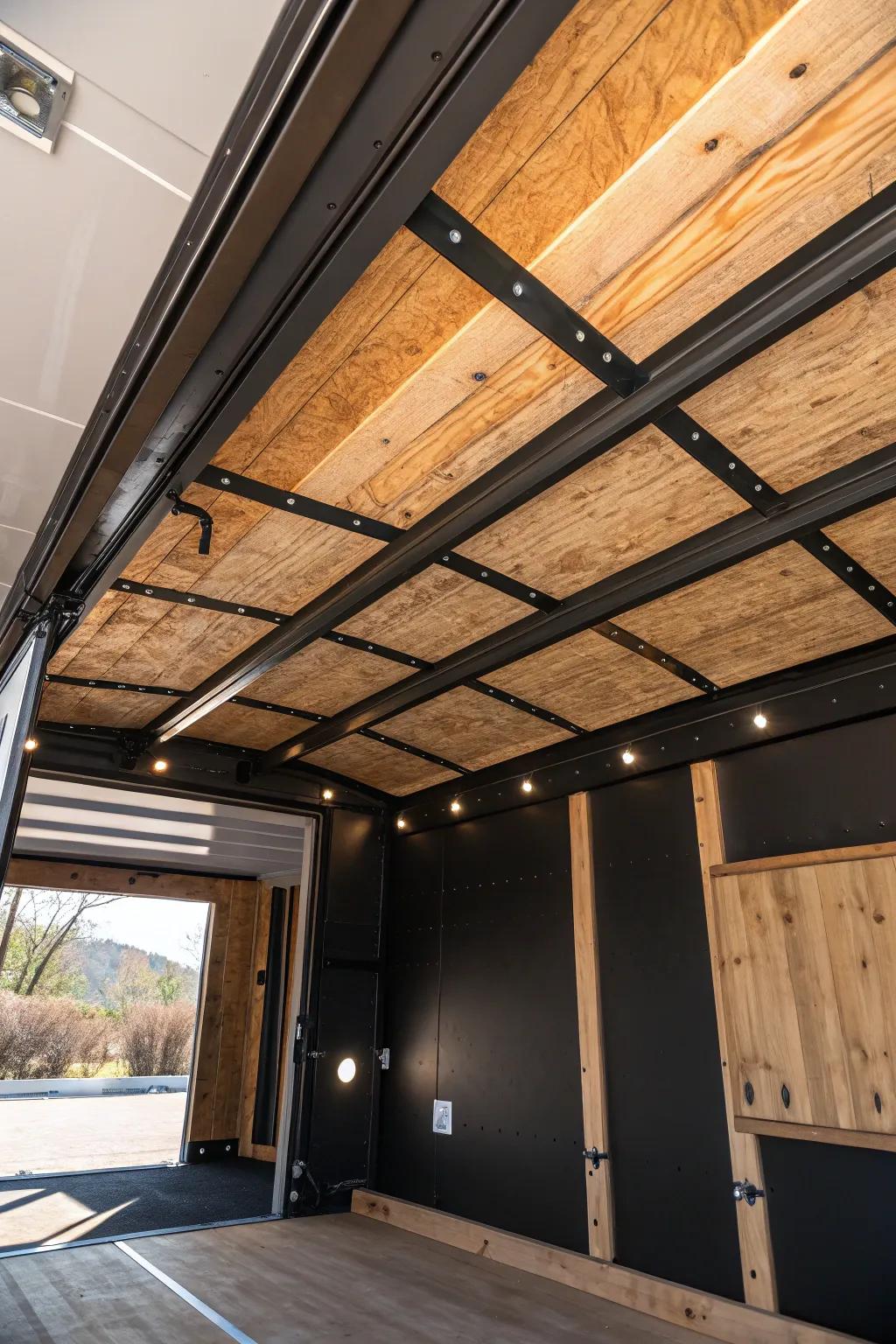 Transform your trailer with the industrial charm of exposed supports—bold, raw, and full of character.