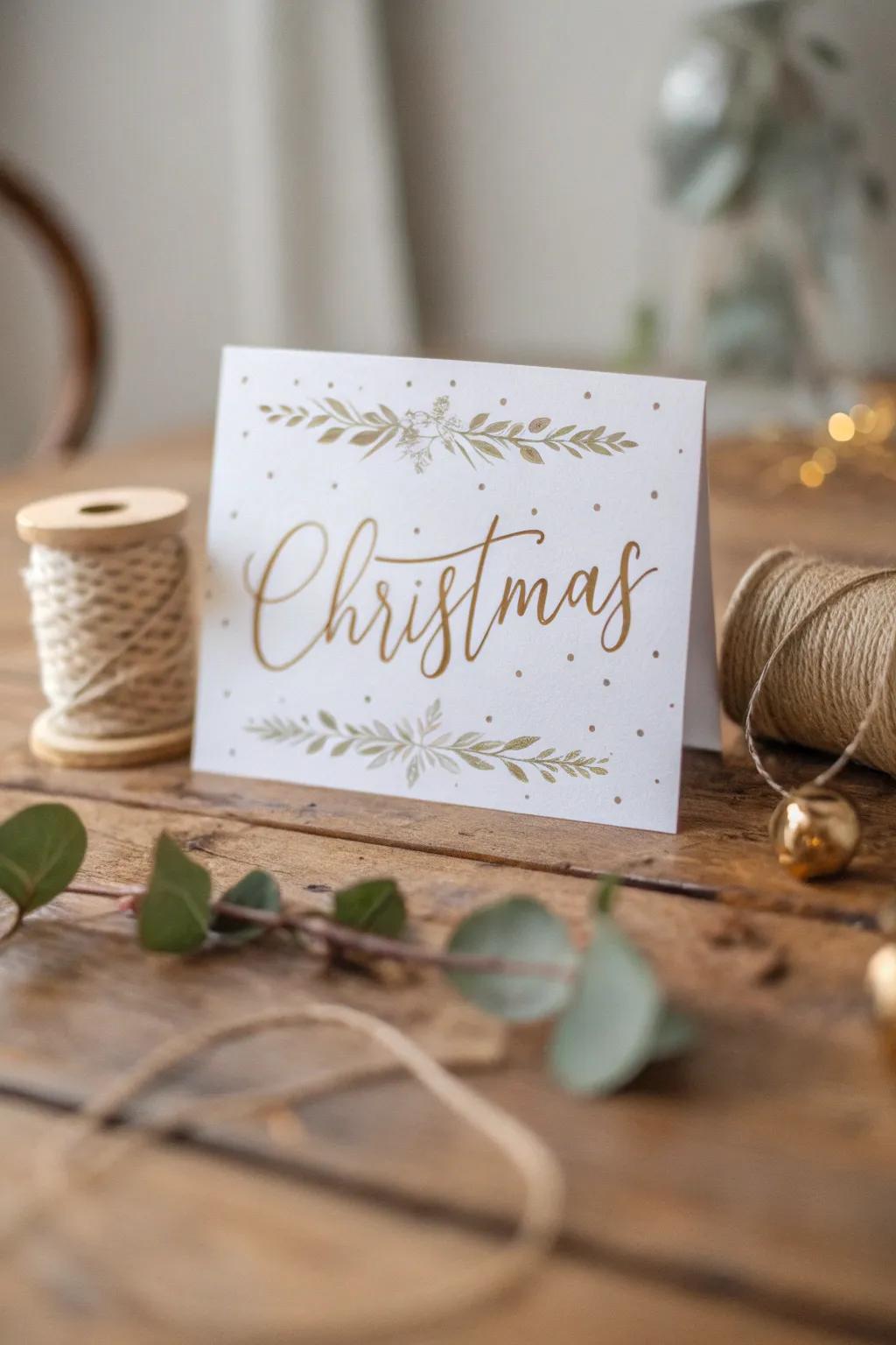Introduce a hint of handwritten allure to your holiday salutations through this beautifully crafted Christmas card.