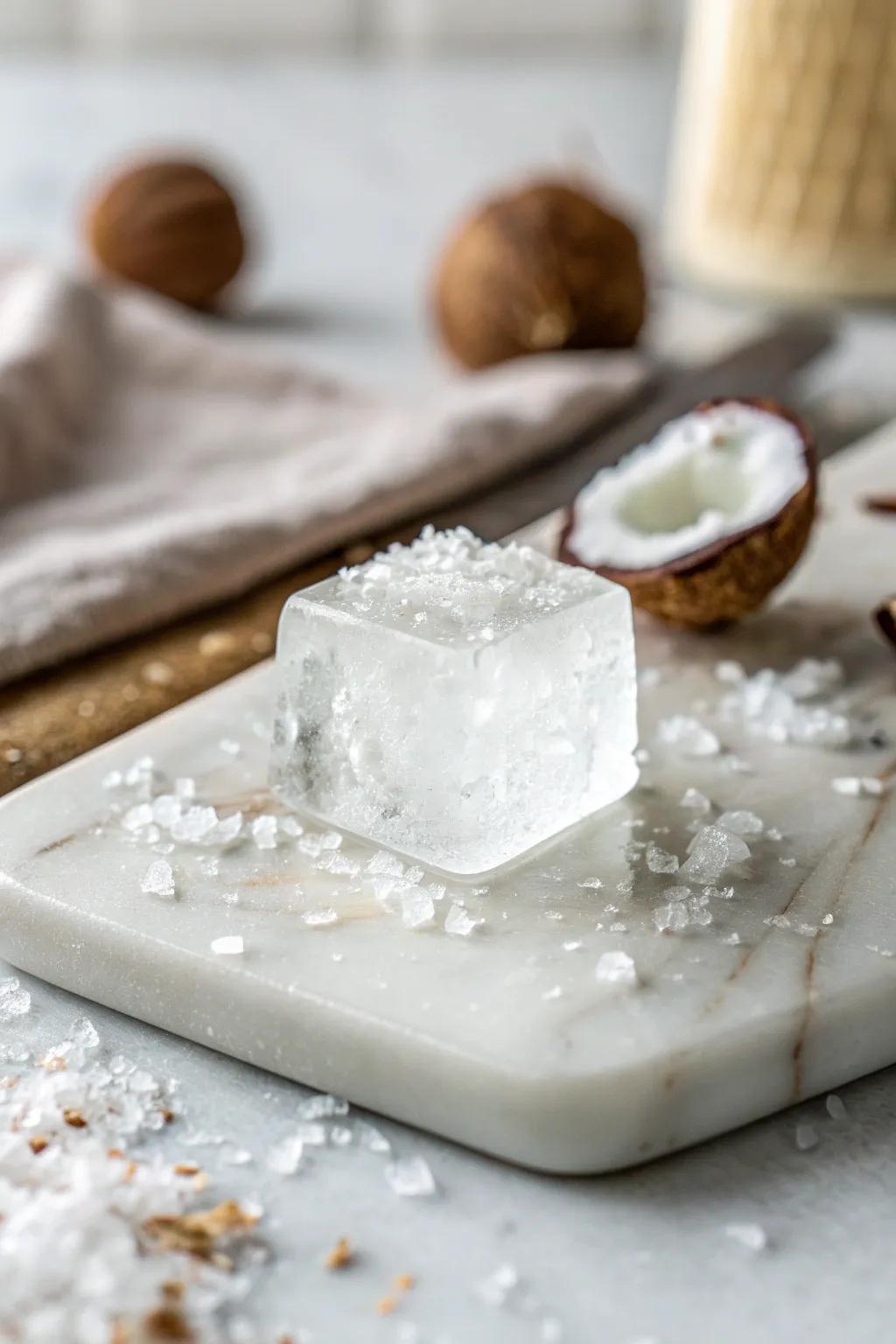 Introduce a tropical twist to your holiday drinks with coconut water ice gems. Refreshingly minimalist and beautifully crafted.