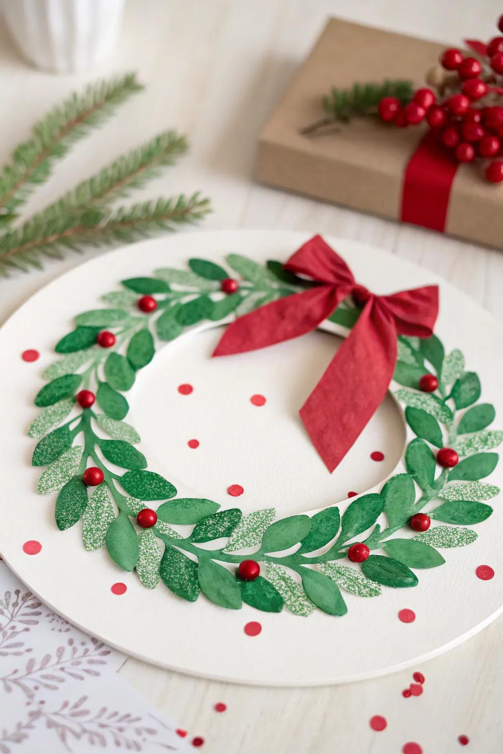 Discover the joy of crafting with kids: Q-Tip Painted Wreaths for a simple, charming holiday decoration.